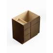 30-in x 21-in x 35-in Ready to Assemble Slim Shaker Vanity Combo Base Cabinet With Three Drawers on Left, Tan Wood
