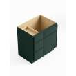 30-in x 21-in x 35-in Ready to Assemble Slim Shaker Vanity Combo Base Cabinet With Three Drawers on Left, Green