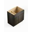 30-in x 21-in x 35-in Ready to Assemble Slim Shaker Vanity Combo Base Cabinet With Three Drawers on Left, Smokey Grey