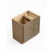 30-in x 21-in x 35-in Ready To Assemble Shaker Vanity Combo Base Cabinet With Three Drawers on Right, Tan Wood
