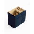 30-in x 21-in x 35-in Ready to Assemble Slim Shaker Vanity Combo Base Cabinet With Three Drawers on Right, Navy Blue