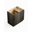 30-in x 21-in x 35-in Ready to Assemble Slim Shaker Vanity Combo Base Cabinet With Three Drawers on Right, Smokey Grey