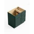 30-in x 21-in x 35-in Ready To Assemble Shaker Vanity Combo Base Cabinet With Three Drawers on Right, Green