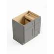 30-in x 21-in x 35-in Ready To Assemble Shaker Vanity Combo Base Cabinet With Three Drawers on Right, Light Grey