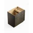 30-in x 21-in x 35-in Ready To Assemble Shaker Vanity Combo Base Cabinet With Three Drawers on Right, Smokey Grey
