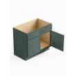 36-in x 21-in x 35-in Ready to Assemble Slim Shaker Double Door Double Drawer Front Vanity Sink Base Cabinet, Green