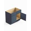 36-in x 21-in x 35-in Ready to Assemble Slim Shaker Double Door Double Drawer Front Vanity Sink Base Cabinet, Navy Blue