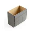 36-in x 21-in x 35-in Ready to Assemble Slim Shaker Vanity Combo Base Cabinet With Two Drawers on Left, Light Grey