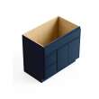 36-in x 21-in x 35-in Ready to Assemble Slim Shaker Vanity Combo Base Cabinet With Two Drawers on Left, Navy Blue