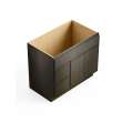 36-in x 21-in x 35-in Ready to Assemble Slim Shaker Vanity Combo Base Cabinet With Two Drawers on Left, Smokey Grey