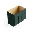 36-in x 21-in x 35-in Ready to Assemble Shaker Vanity Combo Base Cabinet With Two Drawers on Left, Green