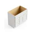 36-in x 21-in x 35-in Ready to Assemble Shaker Vanity Combo Base Cabinet With Two Drawers on Left, White