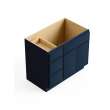 36-in x 21-in x 35-in Ready to Assemble Slim Shaker Vanity Combo Base Cabinet With Three Drawers on Left, Navy Blue