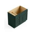 36-in x 21-in x 35-in Ready To Assemble Shaker Vanity Combo Base Cabinet With Three Drawers on Left, Green