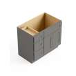 36-in x 21-in x 35-in Ready To Assemble Shaker Vanity Combo Base Cabinet With Three Drawers on Left, Light Grey