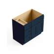 36-in x 21-in x 35-in Ready To Assemble Shaker Vanity Combo Base Cabinet With Three Drawers on Left, Navy Blue