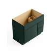 36-in x 21-in x 35-in Ready to Assemble Slim Shaker Vanity Combo Base Cabinet With Two Drawers on Right, Green