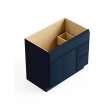 36-in x 21-in x 35-in Ready to Assemble Slim Shaker Vanity Combo Base Cabinet With Two Drawers on Right, Navy Blue
