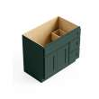 36-in x 21-in x 35-in Ready to Assemble Shaker Vanity Combo Base Cabinet With Two Drawers on Right, Green