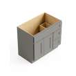 36-in x 21-in x 35-in Ready to Assemble Shaker Vanity Combo Base Cabinet With Two Drawers on Right, Light Grey