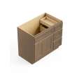 36-in x 21-in x 35-in Ready To Assemble Shaker Vanity Combo Base Cabinet With Three Drawers on Right, Tan Wood