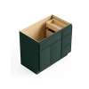 36-in x 21-in x 35-in Ready to Assemble Slim Shaker Vanity Combo Base Cabinet With Three Drawers on Right, Green
