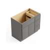 36-in x 21-in x 35-in Ready to Assemble Slim Shaker Vanity Combo Base Cabinet With Three Drawers on Right, Light Grey