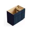 36-in x 21-in x 35-in Ready to Assemble Slim Shaker Vanity Combo Base Cabinet With Three Drawers on Right, Navy Blue