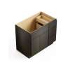 36-in x 21-in x 35-in Ready to Assemble Slim Shaker Vanity Combo Base Cabinet With Three Drawers on Right, Smokey Grey