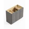 42-in x 21-in x 35-in Ready to Assemble Slim Shaker Vanity Combo Base Cabinet With Double Drawer Stack, Light Grey