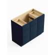 42-in x 21-in x 35-in Ready to Assemble Slim Shaker Vanity Combo Base Cabinet With Double Drawer Stack, Navy Blue