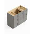 42-in x 21-in x 35-in Ready To Assemble Shaker Vanity Combo Base Cabinet With Double Drawer Stack, Light Grey