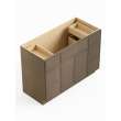 48-in x 21-in x 35-in Ready to Assemble Slim Shaker Vanity Combo Base Cabinet With Double Drawer Stack, Tan Wood