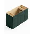 48-in x 21-in x 35-in Ready to Assemble Slim Shaker Vanity Combo Base Cabinet With Double Drawer Stack, Green
