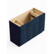 48-in x 21-in x 35-in Ready to Assemble Slim Shaker Vanity Combo Base Cabinet With Double Drawer Stack, Navy Blue