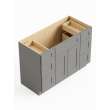 60-in x 21-in x 35-in Ready to Assemble Shaker Vanity Combo Base Cabinet With Double Drawer Stack, Light Grey