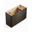 60-in x 21-in x 35-in Ready to Assemble Shaker Vanity Combo Base Cabinet With Double Drawer Stack, Smokey Grey