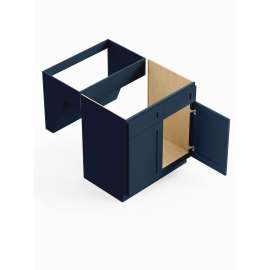 36-in x 21-in x 33-in Ready To Assemble Shaker Double Door Double Drawer Front ADA Vanity Sink Base Cabinet, Navy Blue