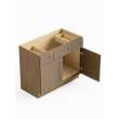 42-in x 21-in x 35-in Ready To Assemble Shaker Vanity Combo Base Cabinet, Tan Wood