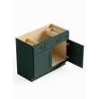 42-in x 21-in x 35-in Ready To Assemble Shaker Vanity Combo Base Cabinet, Green
