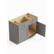 42-in x 21-in x 35-in Ready To Assemble Shaker Vanity Combo Base Cabinet, Light Grey