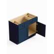 42-in x 21-in x 35-in Ready To Assemble Shaker Vanity Combo Base Cabinet, Navy Blue