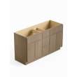 60-in x 21-in x 35-in Ready to Assemble Slim Shaker Vanity Combo Base Cabinet With Center Drawer Stack, Tan Wood