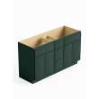 60-in x 21-in x 35-in Ready to Assemble Slim Shaker Vanity Combo Base Cabinet With Center Drawer Stack, Green