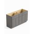 60-in x 21-in x 35-in Ready to Assemble Slim Shaker Vanity Combo Base Cabinet With Center Drawer Stack, Light Grey