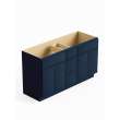 60-in x 21-in x 35-in Ready to Assemble Slim Shaker Vanity Combo Base Cabinet With Center Drawer Stack, Navy Blue