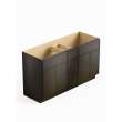 60-in x 21-in x 35-in Ready to Assemble Slim Shaker Vanity Combo Base Cabinet With Center Drawer Stack, Smokey Grey