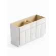 60-in x 21-in x 35-in Ready to Assemble Slim Shaker Vanity Combo Base Cabinet With Center Drawer Stack, White