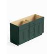 60-in x 21-in x 35-in Ready To Assemble Shaker Vanity Combo Base Cabinet With Center Drawer Stack, Green