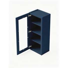 18 in. x 42 in. Ready to Assemble Wall Cabinet with Single Remington Frame Clear Glass Door, Navy Blue, W1842GD-RTA-FR01-NB-C